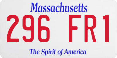 MA license plate 296FR1