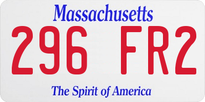 MA license plate 296FR2