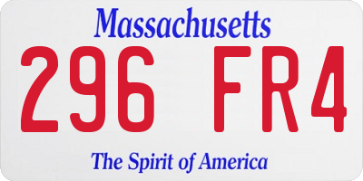 MA license plate 296FR4