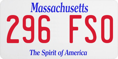 MA license plate 296FS0