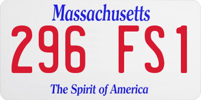 MA license plate 296FS1