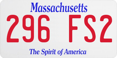 MA license plate 296FS2