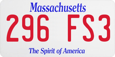 MA license plate 296FS3