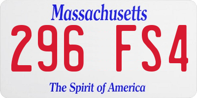 MA license plate 296FS4