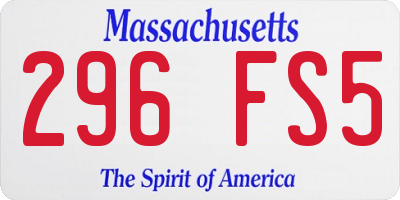 MA license plate 296FS5