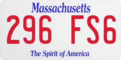 MA license plate 296FS6