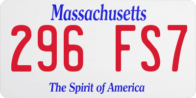 MA license plate 296FS7