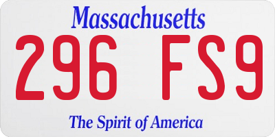 MA license plate 296FS9