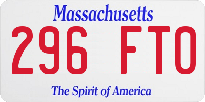 MA license plate 296FT0