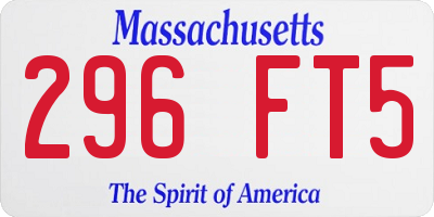 MA license plate 296FT5