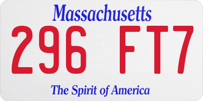 MA license plate 296FT7