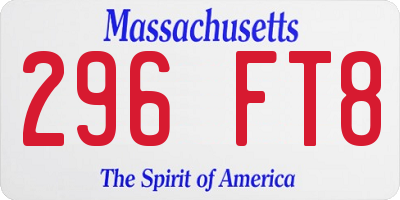 MA license plate 296FT8