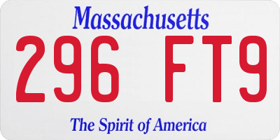 MA license plate 296FT9