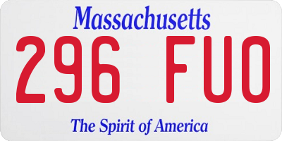 MA license plate 296FU0