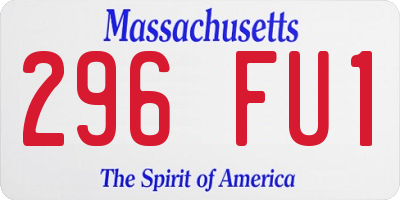 MA license plate 296FU1