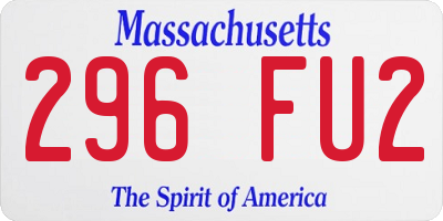 MA license plate 296FU2