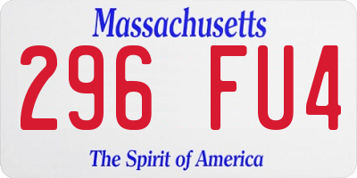 MA license plate 296FU4