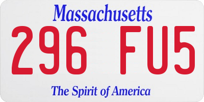 MA license plate 296FU5