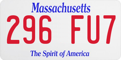 MA license plate 296FU7