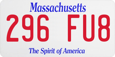 MA license plate 296FU8
