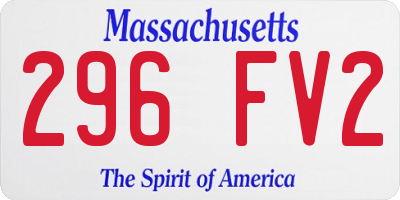 MA license plate 296FV2
