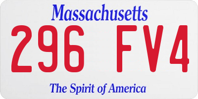 MA license plate 296FV4