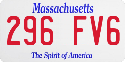 MA license plate 296FV6