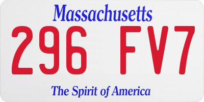 MA license plate 296FV7