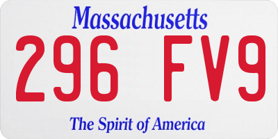 MA license plate 296FV9