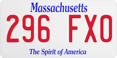 MA license plate 296FX0
