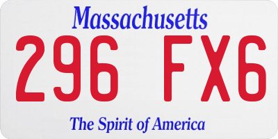 MA license plate 296FX6