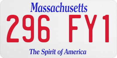 MA license plate 296FY1