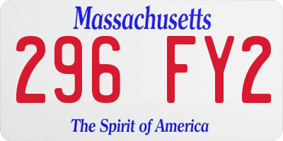 MA license plate 296FY2