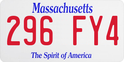 MA license plate 296FY4