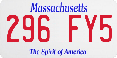 MA license plate 296FY5