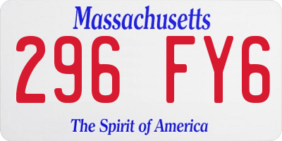 MA license plate 296FY6