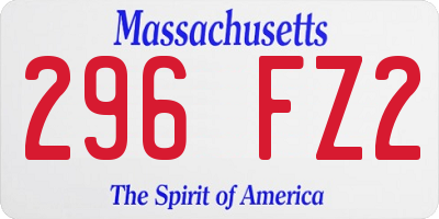 MA license plate 296FZ2