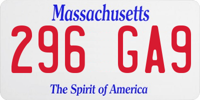 MA license plate 296GA9