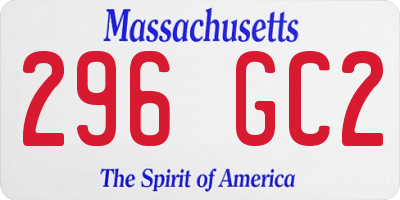 MA license plate 296GC2