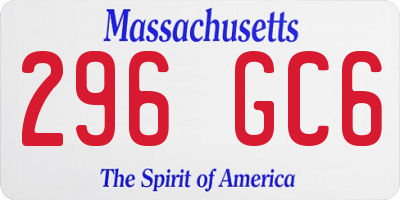 MA license plate 296GC6