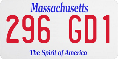 MA license plate 296GD1