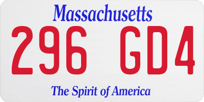 MA license plate 296GD4