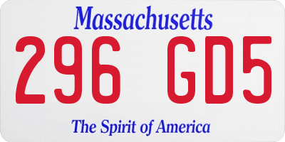 MA license plate 296GD5