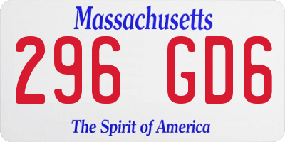 MA license plate 296GD6
