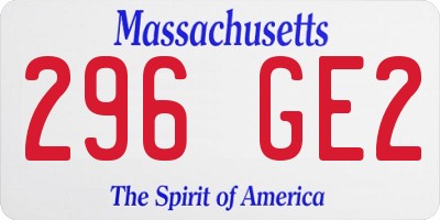 MA license plate 296GE2
