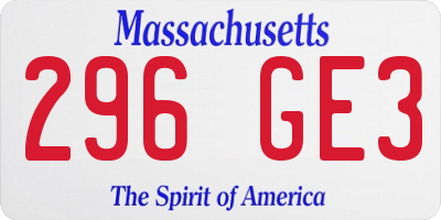 MA license plate 296GE3