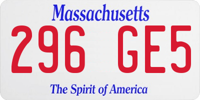 MA license plate 296GE5