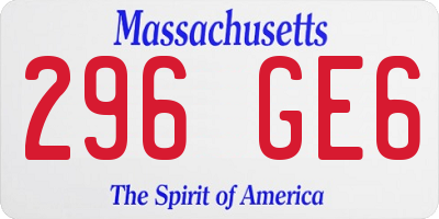 MA license plate 296GE6