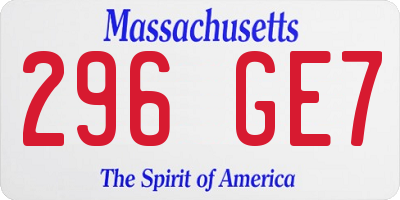 MA license plate 296GE7