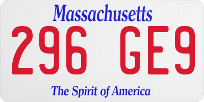 MA license plate 296GE9